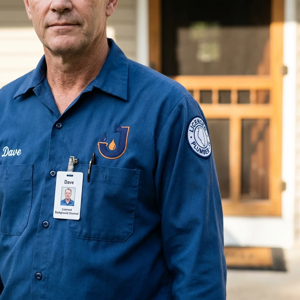 Licensed plumber showing ID badge in Hazard, KY