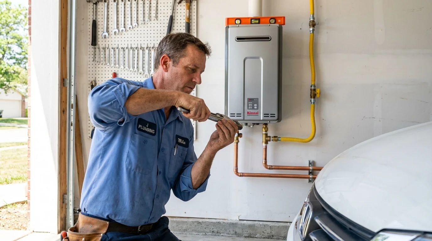 Tankless water heater installation by a Johns Plumbing LLC plumber in Hazard